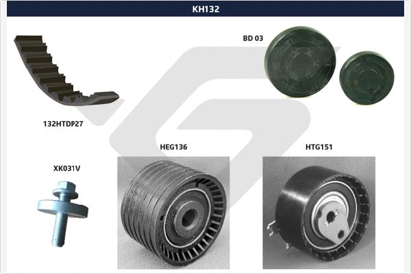 HUTCHINSON KH 132 Σετ οδοντωτού ιμάντα for DACIA LADA NISSAN RENAULT